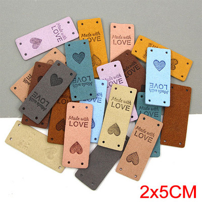 20db Handmadne Bőr Címkék Fonal Golyó Szív Kézzel Készített Szeretettel Címke Varrás Címkék Ruhatáskákhoz Kalapok Kötés Kiegészítők