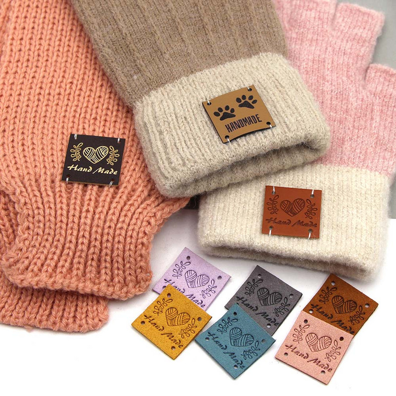 20db Handmadne Bőr Címkék Fonal Golyó Szív Kézzel Készített Szeretettel Címke Varrás Címkék Ruhatáskákhoz Kalapok Kötés Kiegészítők