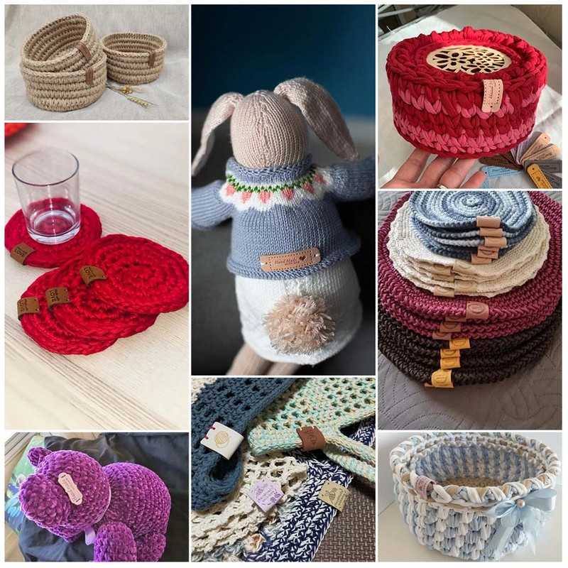 20db Handmadne Bőr Címkék Fonal Golyó Szív Kézzel Készített Szeretettel Címke Varrás Címkék Ruhatáskákhoz Kalapok Kötés Kiegészítők