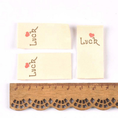 50 komada mješovitih bež ručno tiskanih pamučno tkanih naljepnica za naljepnicu za njegu odjeće, perivih odjevnih oznaka, pribora za šivanje c2395