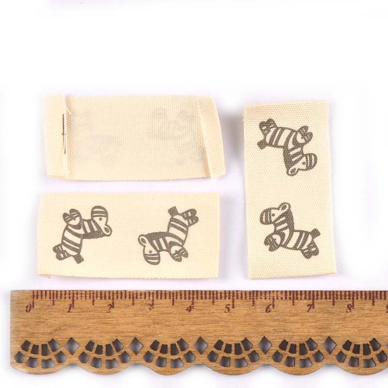 Mješovite pamučne tkane naljepnice s otisnutim životinjama za DIY pribor za šivanje Odjevne tkanine Obuća Torbe Oznake za odjeću 50 komada c2244