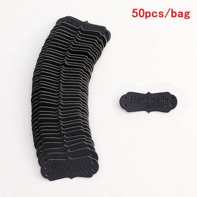 50 vnt PU odos etikečių etiketės rankų darbo skrybėlėms krepšiams rankų darbo su meilės etiketė drabužiams siuvimo etiketės drabužių priedai