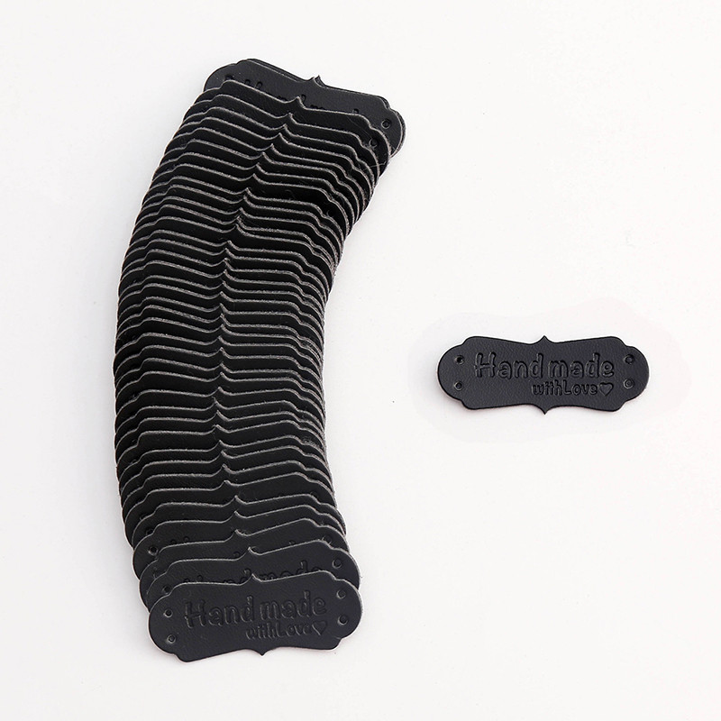 50 vnt PU odos etikečių etiketės rankų darbo skrybėlėms krepšiams rankų darbo su meilės etiketė drabužiams siuvimo etiketės drabužių priedai