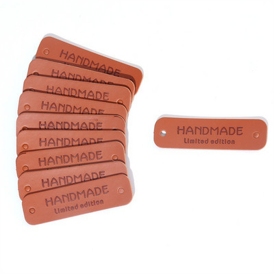 25/50/100 vnt Mažos rankų darbo odinės drabužių etiketės dovanų kepurei Siuvamos odinės etiketės Rankų darbo odinė oda, pasidaryk pats, dekoratyvinės etiketės