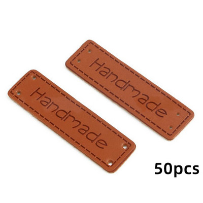 25/50/100 vnt Mažos rankų darbo odinės drabužių etiketės dovanų kepurei Siuvamos odinės etiketės Rankų darbo odinė oda, pasidaryk pats, dekoratyvinės etiketės