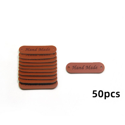 25/50/100 vnt Mažos rankų darbo odinės drabužių etiketės dovanų kepurei Siuvamos odinės etiketės Rankų darbo odinė oda, pasidaryk pats, dekoratyvinės etiketės