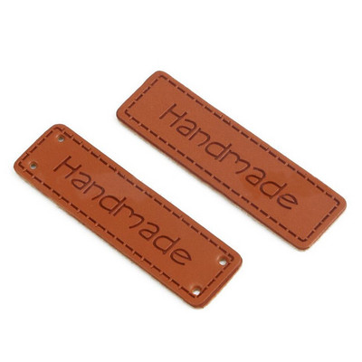 25/50/100 vnt Mažos rankų darbo odinės drabužių etiketės dovanų kepurei Siuvamos odinės etiketės Rankų darbo odinė oda, pasidaryk pats, dekoratyvinės etiketės