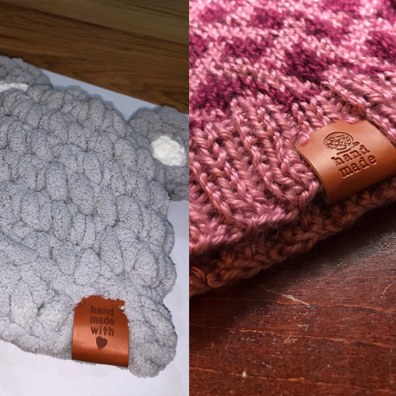 25/50/100 vnt Mažos rankų darbo odinės drabužių etiketės dovanų kepurei Siuvamos odinės etiketės Rankų darbo odinė oda, pasidaryk pats, dekoratyvinės etiketės