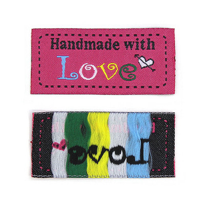 50 db, kézzel készített szerelmes ruhával címkék Kézzel készített címkék ruhákhoz varrás címkecímke barkácsolás sapka/ajándék/táska ruhatartozékok 50x25mm