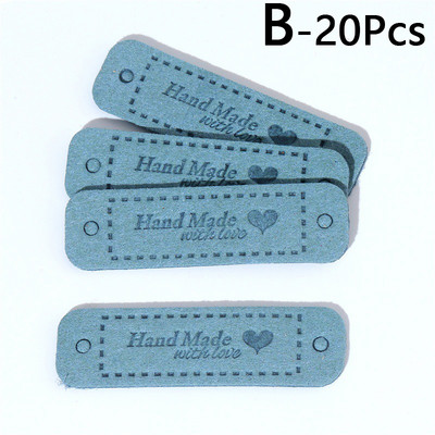 20 vnt. rankų darbo su meile Etiketės Drabužių etiketės Rankų darbo PU odos etiketės „Pasidaryk pats“ Kepurės Krepšiai Siuvimo etiketės Drabužių priedai