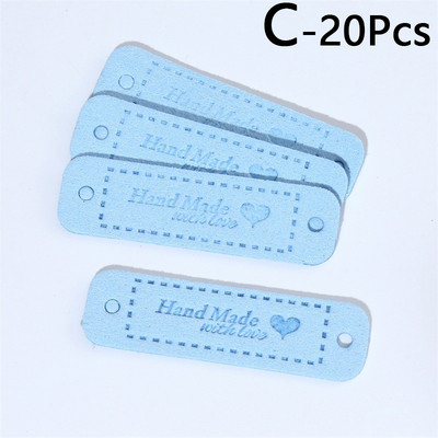 20 vnt. rankų darbo su meile Etiketės Drabužių etiketės Rankų darbo PU odos etiketės „Pasidaryk pats“ Kepurės Krepšiai Siuvimo etiketės Drabužių priedai