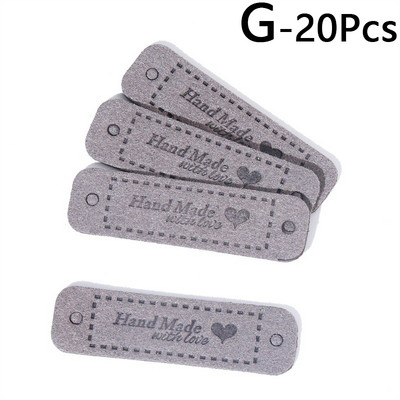 20 vnt. rankų darbo su meile Etiketės Drabužių etiketės Rankų darbo PU odos etiketės „Pasidaryk pats“ Kepurės Krepšiai Siuvimo etiketės Drabužių priedai