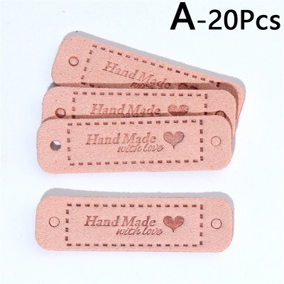 20 vnt. rankų darbo su meile Etiketės Drabužių etiketės Rankų darbo PU odos etiketės „Pasidaryk pats“ Kepurės Krepšiai Siuvimo etiketės Drabužių priedai