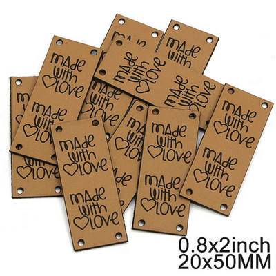 20 vnt. rankų darbo su meilės etiketėmis drabužiams. Odinės etiketės siuvimo reikmenys Rankų darbo etiketės, skirtos audeklinėms kepurėms Mezgimas „pasidaryk pats“