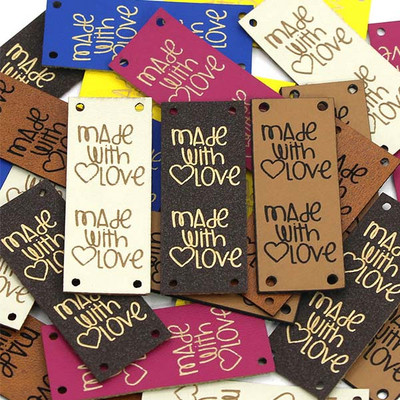 20 vnt. rankų darbo su meilės etiketėmis drabužiams. Odinės etiketės siuvimo reikmenys Rankų darbo etiketės, skirtos audeklinėms kepurėms Mezgimas „pasidaryk pats“