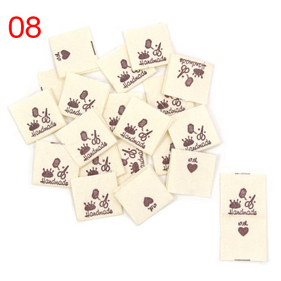 50Gb Roku darbs Etiķete Melns Balts Drēbju Birkas Made Ar Mīlestību Austi Salokāmas Birkas Apģērbu Dekorēšanai Šūšanas Piederumi 20*50MM