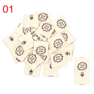 50Gb Roku darbs Etiķete Melns Balts Drēbju Birkas Made Ar Mīlestību Austi Salokāmas Birkas Apģērbu Dekorēšanai Šūšanas Piederumi 20*50MM