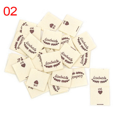 50Gb Roku darbs Etiķete Melns Balts Drēbju Birkas Made Ar Mīlestību Austi Salokāmas Birkas Apģērbu Dekorēšanai Šūšanas Piederumi 20*50MM