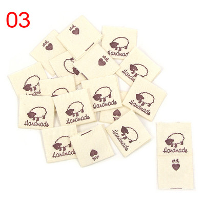 50Gb Roku darbs Etiķete Melns Balts Drēbju Birkas Made Ar Mīlestību Austi Salokāmas Birkas Apģērbu Dekorēšanai Šūšanas Piederumi 20*50MM