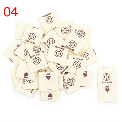 50Gb Roku darbs Etiķete Melns Balts Drēbju Birkas Made Ar Mīlestību Austi Salokāmas Birkas Apģērbu Dekorēšanai Šūšanas Piederumi 20*50MM