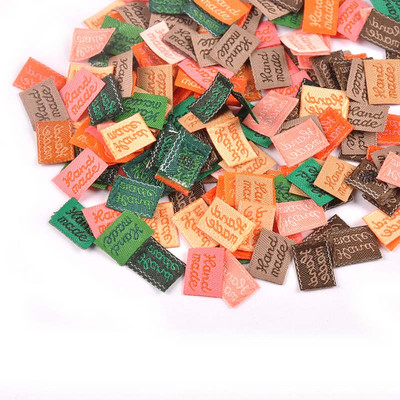 100 τεμ./παρτίδα Πολύχρωμες ετικέτες ρούχων Χειροποίητες ανάγλυφες ετικέτες για εκτύπωση τσαντών ενδυμάτων Αξεσουάρ ραπτικής DIY C2393