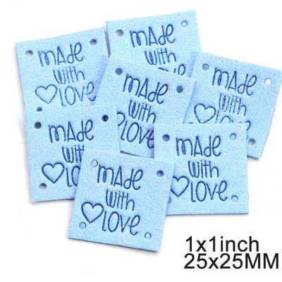 20kom četvrtastih ručno izrađenih naljepnica za odjeću izrađenu s ljubavlju Kožne oznake za ručno izrađene DIY šešire Torbe Ručno izrađeni pribor za šivanje