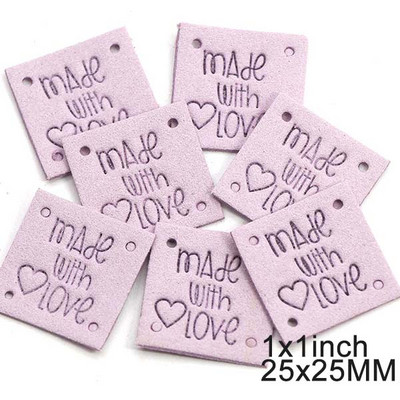 20kom četvrtastih ručno izrađenih naljepnica za odjeću izrađenu s ljubavlju Kožne oznake za ručno izrađene DIY šešire Torbe Ručno izrađeni pribor za šivanje