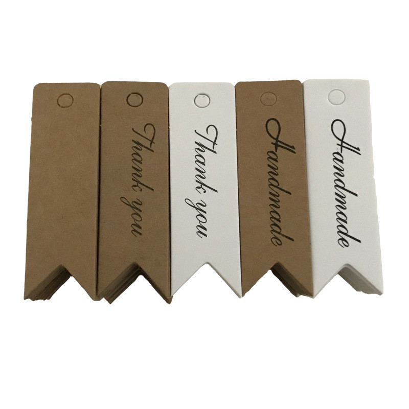 100PCS/lot Naljepnice za odjeću Lijepe papirnate oznake Papirnate naljepnice s karticama Ručno izrađene za DIY poklone za zabavu ili pečenje GYH