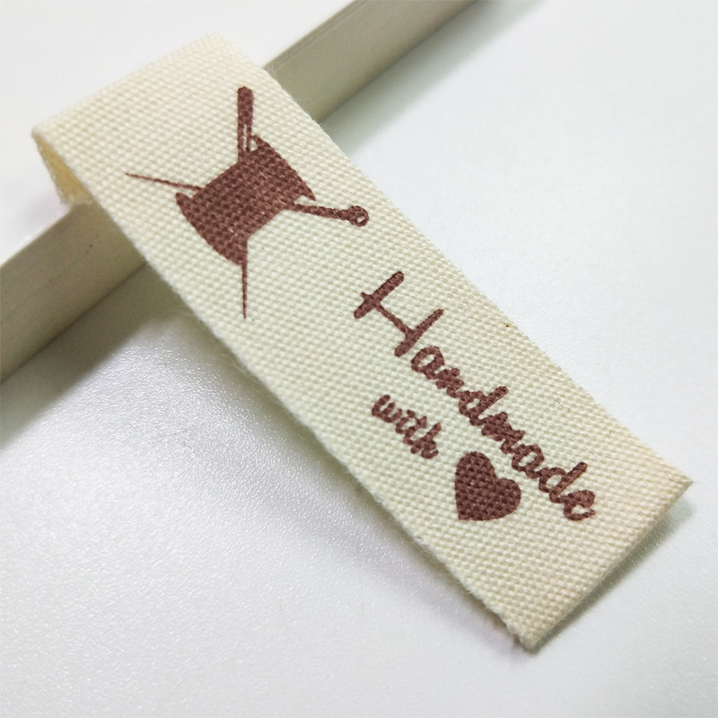 Sloobao 100vnt rankų darbo su meilės medvilne spausdinta etiketė, plaunama drabužių etiketėms Rankų darbo reljefinės etiketės "pasidaryk pats" vėliavos etiketės