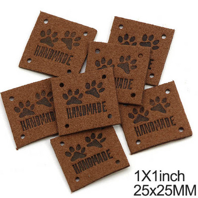 20kom Životinjske stope Ručno izrađene oznake Mačka Pas Šapa Kožne oznake Crtići Ručno izrađene etikete za odjeću Šeširi Pribor za šivanje 1 inč