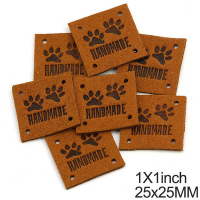 20kom Životinjske stope Ručno izrađene oznake Mačka Pas Šapa Kožne oznake Crtići Ručno izrađene etikete za odjeću Šeširi Pribor za šivanje 1 inč
