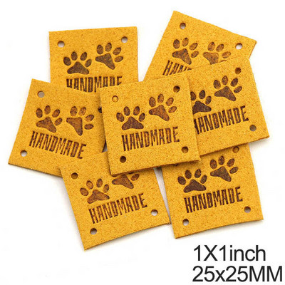 20kom Životinjske stope Ručno izrađene oznake Mačka Pas Šapa Kožne oznake Crtići Ručno izrađene etikete za odjeću Šeširi Pribor za šivanje 1 inč