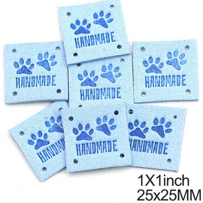 20kom Životinjske stope Ručno izrađene oznake Mačka Pas Šapa Kožne oznake Crtići Ručno izrađene etikete za odjeću Šeširi Pribor za šivanje 1 inč