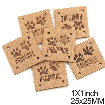 20kom Životinjske stope Ručno izrađene oznake Mačka Pas Šapa Kožne oznake Crtići Ručno izrađene etikete za odjeću Šeširi Pribor za šivanje 1 inč