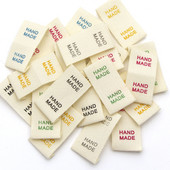 50 vnt. balto audinio etiketės Medvilninės rankų darbo etiketės skrybėlėms krepšiams austos rankų darbo etiketės drabužiams siuvimas amatai drabužių priedai