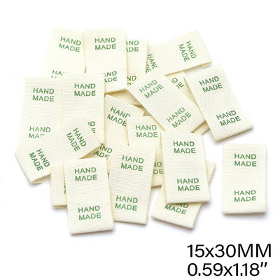 50 vnt. balto audinio etiketės Medvilninės rankų darbo etiketės skrybėlėms krepšiams austos rankų darbo etiketės drabužiams siuvimas amatai drabužių priedai