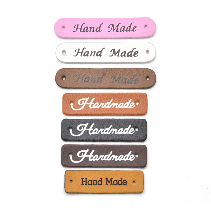 30 db Kézzel készített címkék Címkék Ruha Ruha PU bőr címke kézzel készített farmertáskák barkácsolás kézműves kötés varrás kellékek