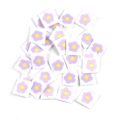 50 ks roztomilých kvetinových vyšívacích mini štítkov na šijacie doplnky, pletenie, odevné tašky, visačky na klobúky, DIY detské oblečenie, potreby 15*16 mm