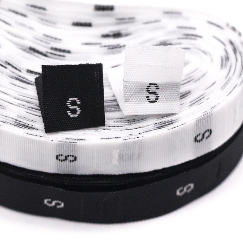 500 vnt Dydžio etiketės Juoda balta medvilnė etiketės Austos etiketės drabužiams Audiniai Drabužių siuvimo priedai XS SML XL 2XL 3XL 4XL