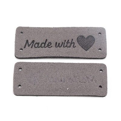 20kom kožnih naljepnica Oznake Ručno izrađene naljepnice DIY kape Torbe 2x5CM Ručno izrađene s ljubavlju Oznake Šivanje naljepnica Dodaci za odjeću