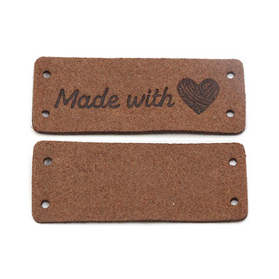 20kom kožnih naljepnica Oznake Ručno izrađene naljepnice DIY kape Torbe 2x5CM Ručno izrađene s ljubavlju Oznake Šivanje naljepnica Dodaci za odjeću