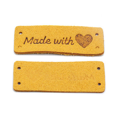 20kom kožnih naljepnica Oznake Ručno izrađene naljepnice DIY kape Torbe 2x5CM Ručno izrađene s ljubavlju Oznake Šivanje naljepnica Dodaci za odjeću