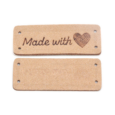 20kom kožnih naljepnica Oznake Ručno izrađene naljepnice DIY kape Torbe 2x5CM Ručno izrađene s ljubavlju Oznake Šivanje naljepnica Dodaci za odjeću