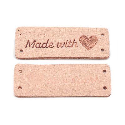 20kom kožnih naljepnica Oznake Ručno izrađene naljepnice DIY kape Torbe 2x5CM Ručno izrađene s ljubavlju Oznake Šivanje naljepnica Dodaci za odjeću