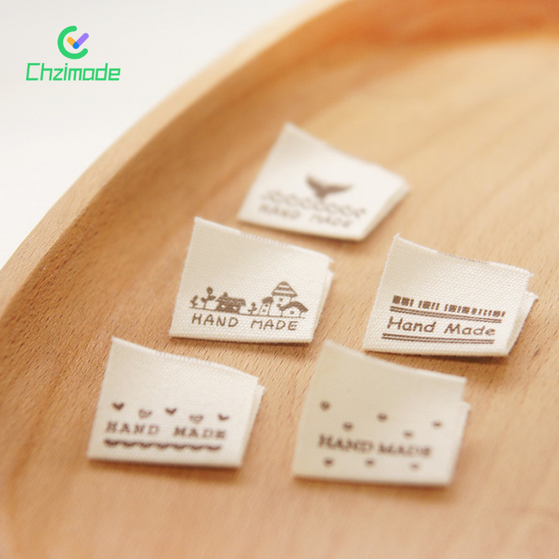 20 KOM. Perive pamučne dvostrane naljepnice Oznake Ručno izrađene presavijene na pola Zakrpe za šivanje odjeće Aplicirana značka DIY pribor za rukotvorine