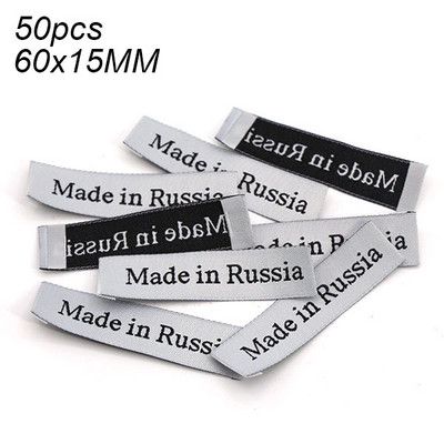50 db Olaszországban gyártott Franciaország Oroszország Szőtt címkék Kézzel készített címkék Fekete fehér pamut kézzel készített címke ruházathoz Kalapok Táskák Dekoráció