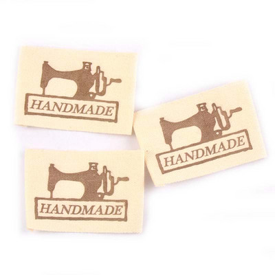 Bézs kézimunka pamut szőtt címkék barkácsvarráshoz Ruha Szövet Táskák Cipők Táskák Kézzel készített Ruha Címkék Ápolás 50db c2182