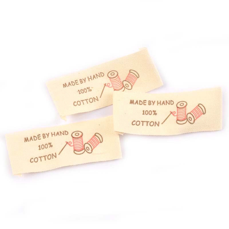 Bézs kézimunka pamut szőtt címkék barkácsvarráshoz Ruha Szövet Táskák Cipők Táskák Kézzel készített Ruha Címkék Ápolás 50db c2182
