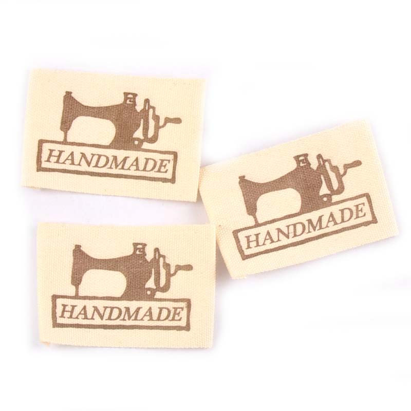 Bézs kézimunka pamut szőtt címkék barkácsvarráshoz Ruha Szövet Táskák Cipők Táskák Kézzel készített Ruha Címkék Ápolás 50db c2182