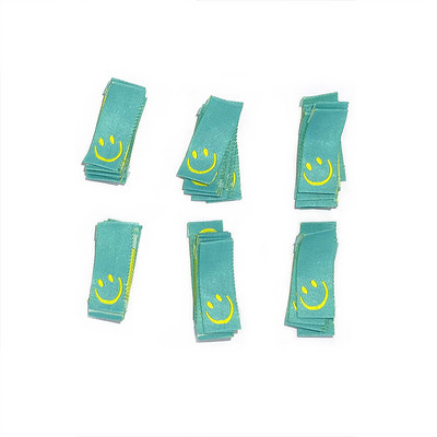 50 vnt 11 spalvų šypsenos siuvinėjimo etiketės rankų darbo drabužiams etiketės Vaikiški drabužiai priežiūros krepšiai „pasidaryk pats“ reikmenys Siuvimo priedai 1,5x4 cm